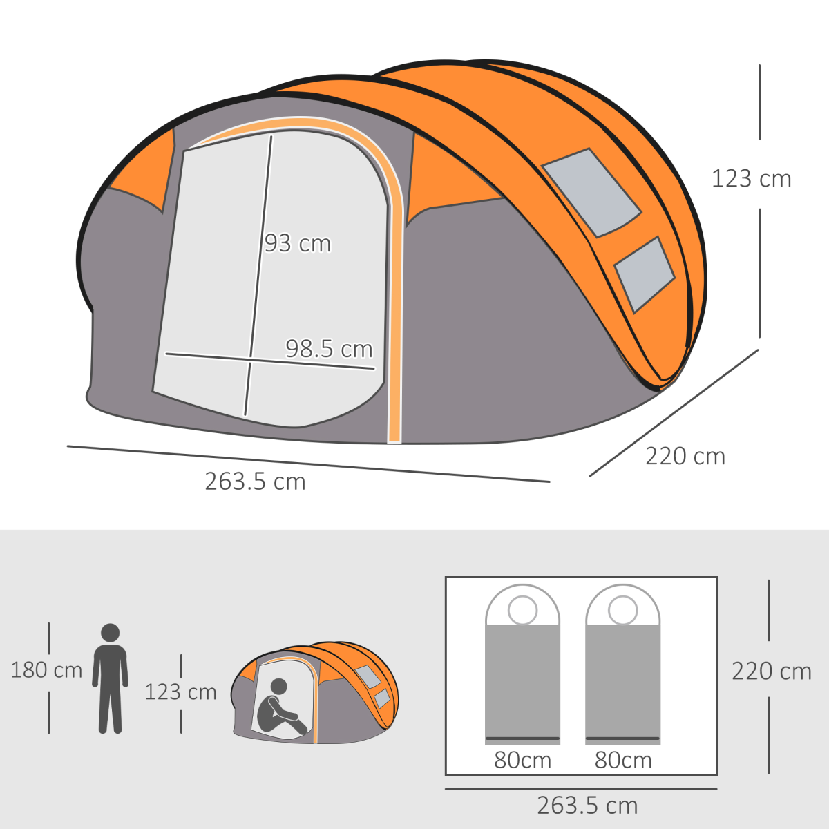 2 Man Camping Dome Pop-up Tent