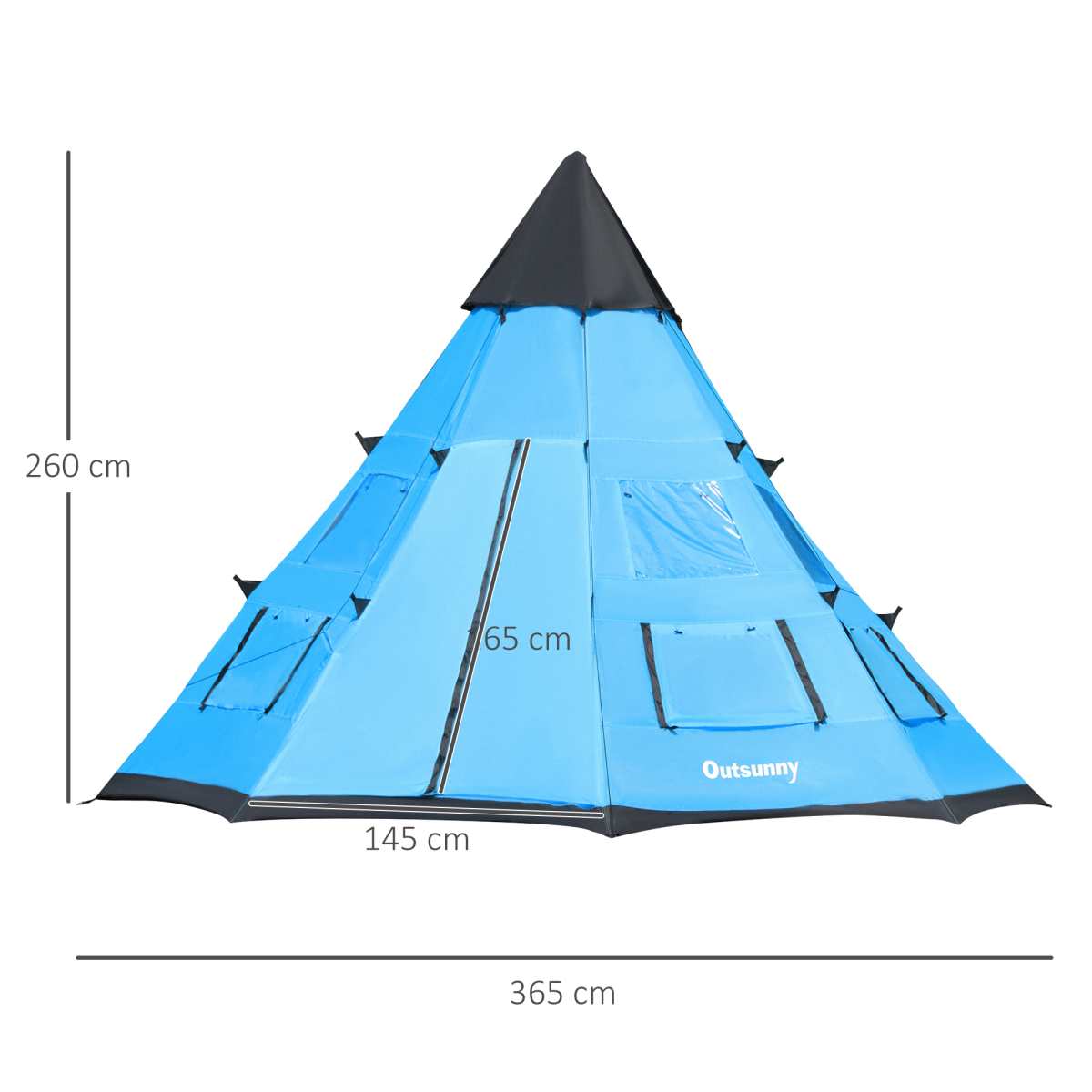 5-6 Man Large Family Tipi Teepee Camping Tent