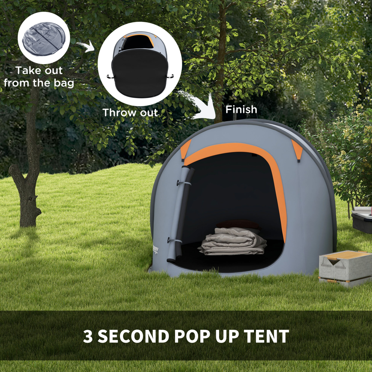 2 Man Pop Up Festival Tent Waterproof Wild Camping Hiking Backpacking Lightweight