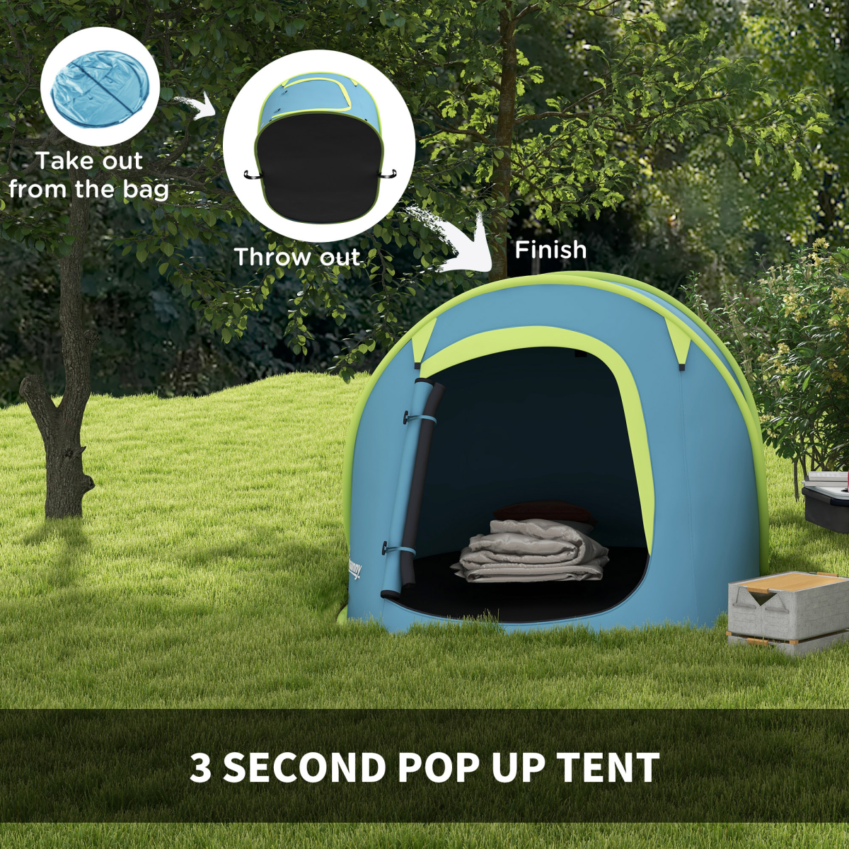2 Man Pop Up Festival Tent Waterproof Wild Camping Hiking Backpacking Lightweight