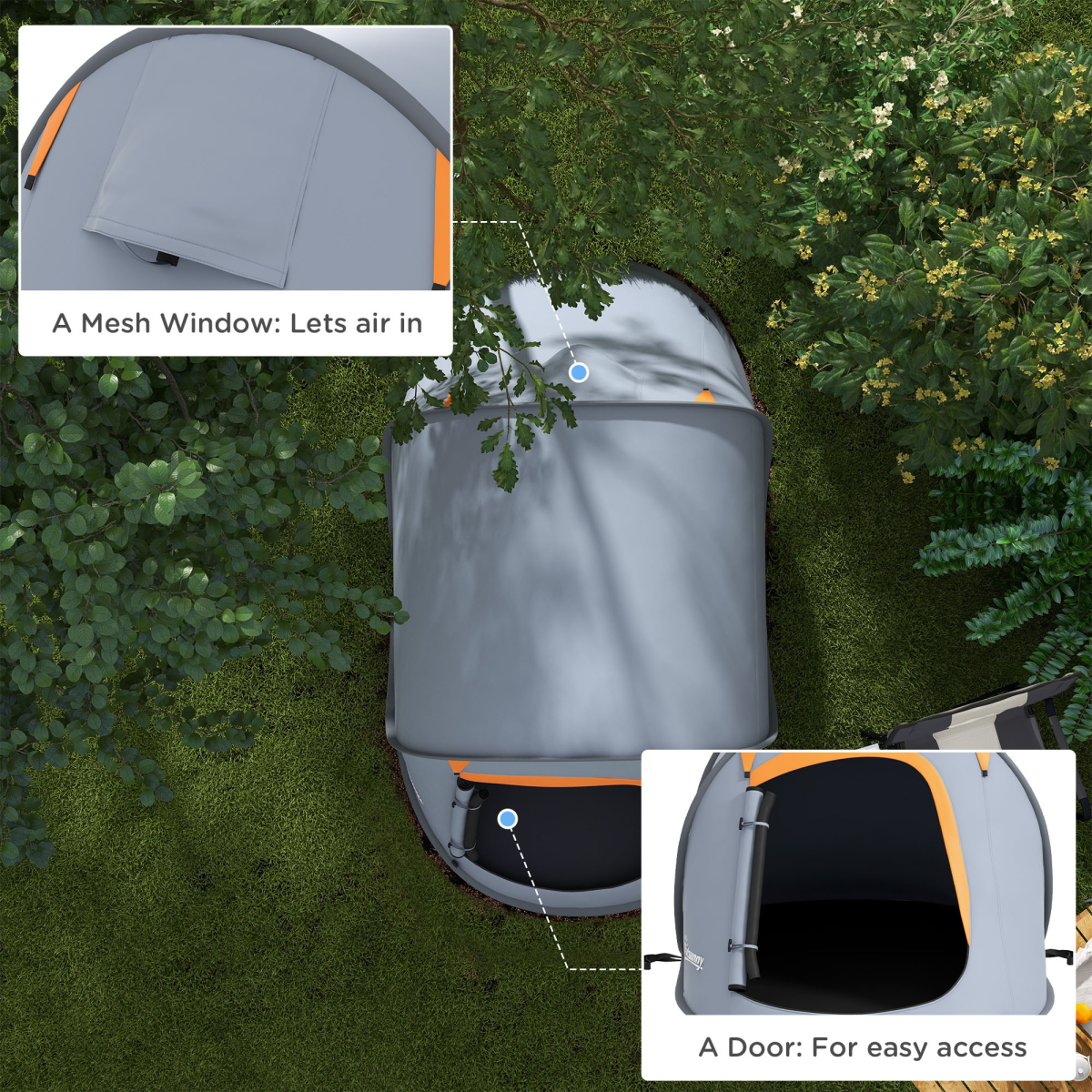 2 Man Pop Up Festival Tent Waterproof Wild Camping Hiking Backpacking Lightweight
