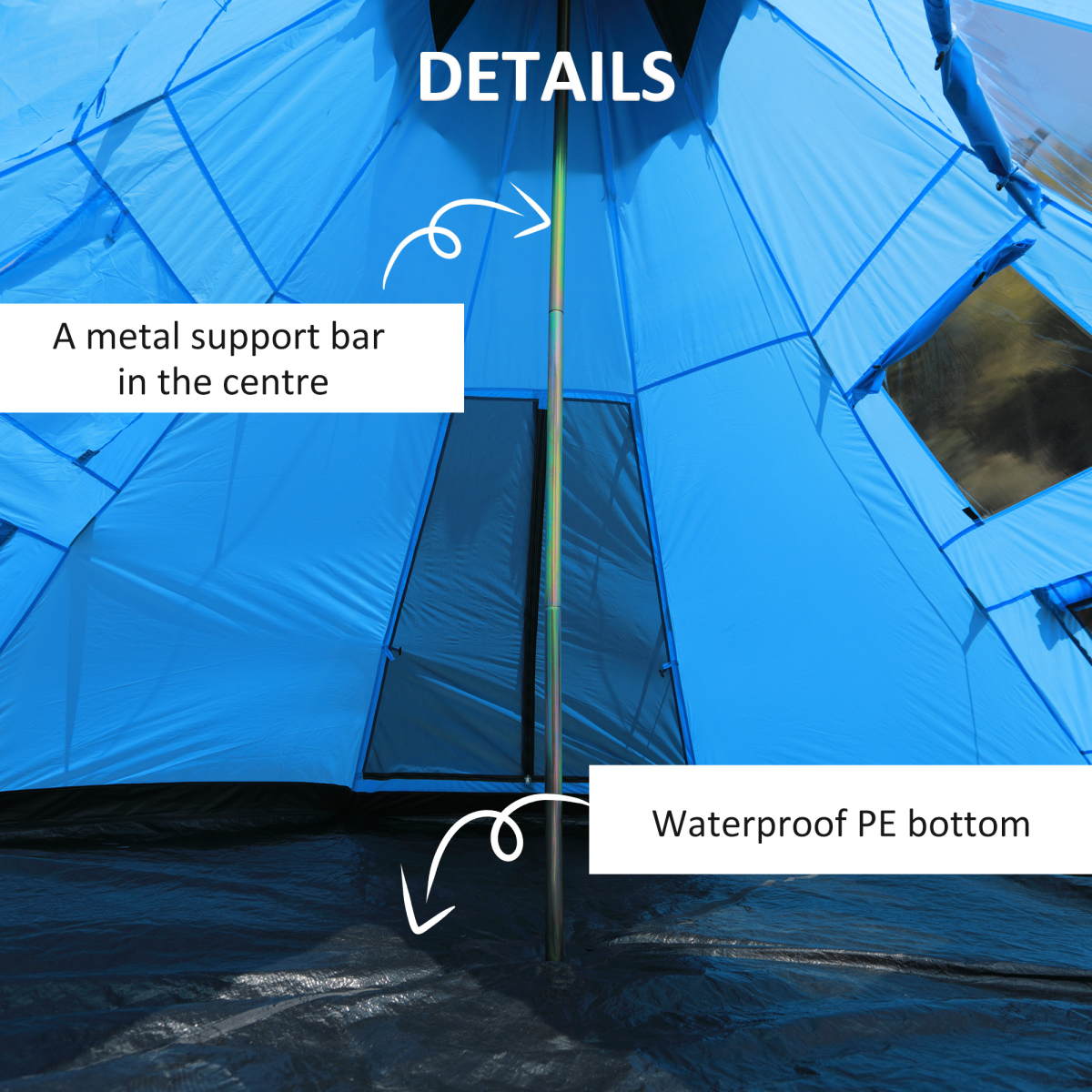 5-6 Man Large Family Tipi Teepee Camping Tent