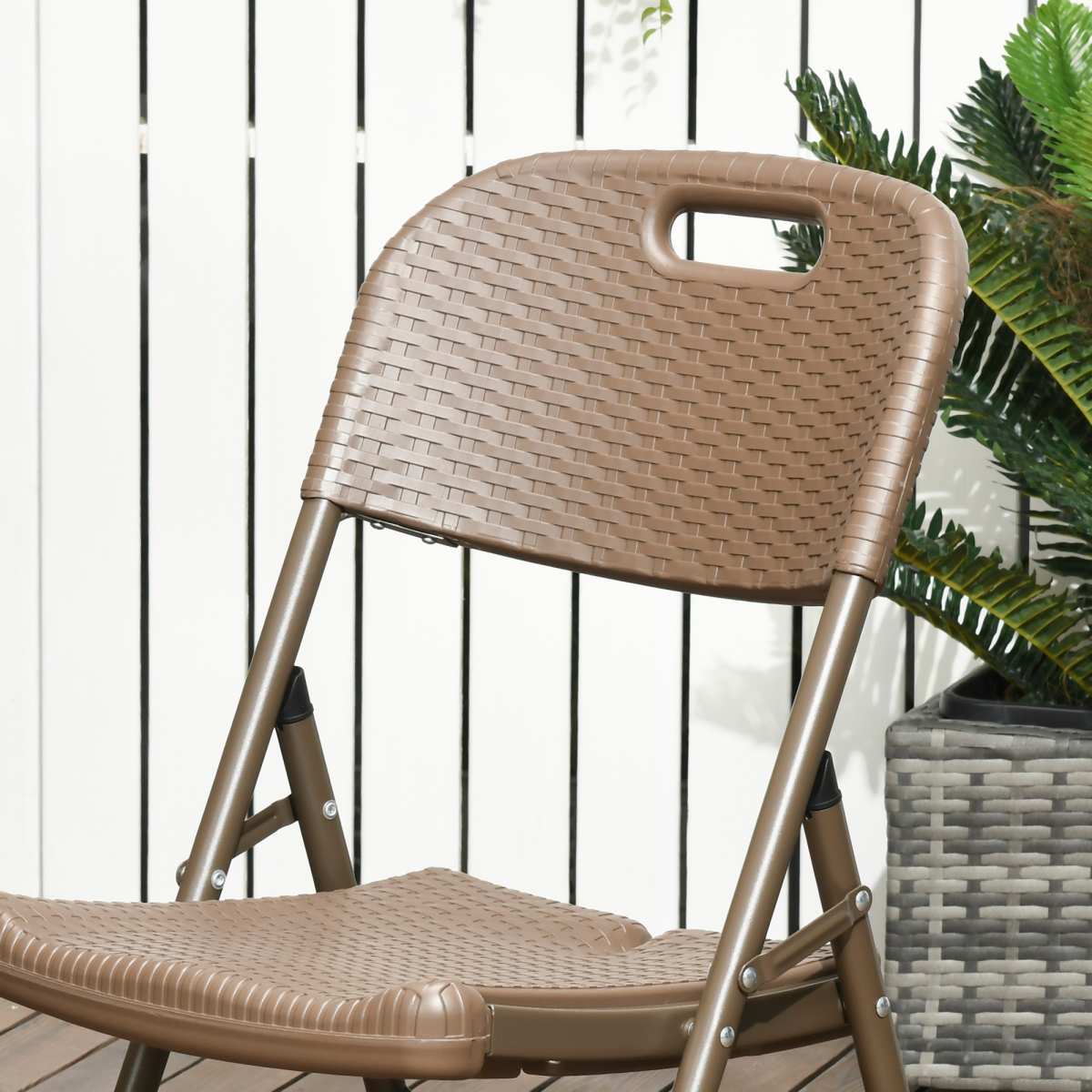 Seven-piece Garden Dining Set Resin Rattan Dining Set Foldable Table Chairs