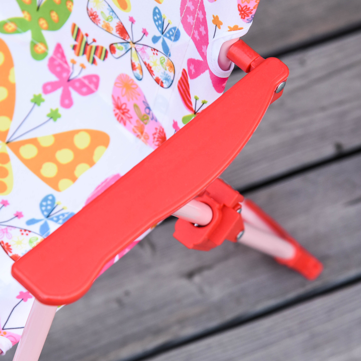 Kids Folding Picnic Table Chair Set Butterfly Pattern Outdoor Parasol