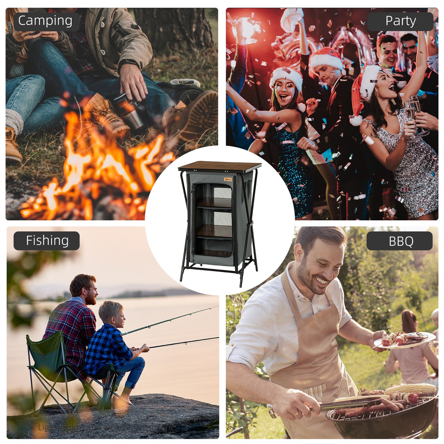 Camping Cupboard Aluminium Foldable Kitchen Station