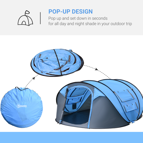 4-5 Man Camping Tent Dome Pop-up Tent