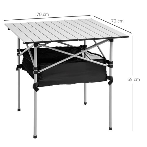 Camping Roll-Top Table with Black Bag