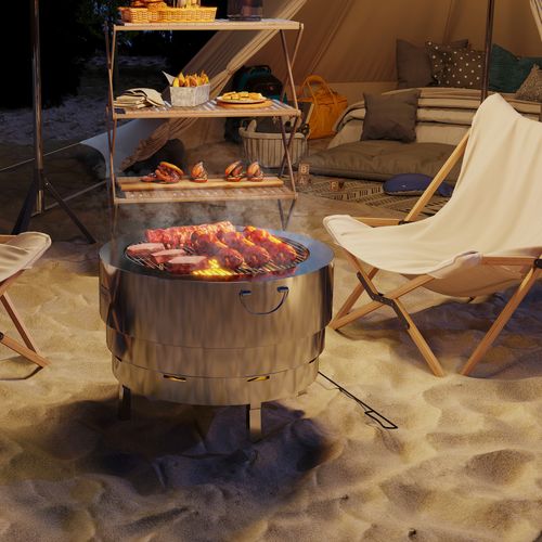 Round Fire Pit BBQ