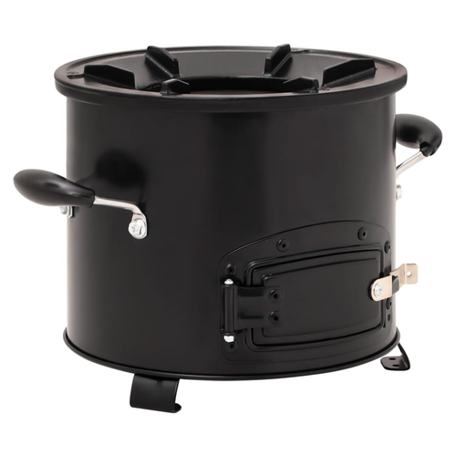 Camping Wood Stove Black 36x26x22.5 cm Metal