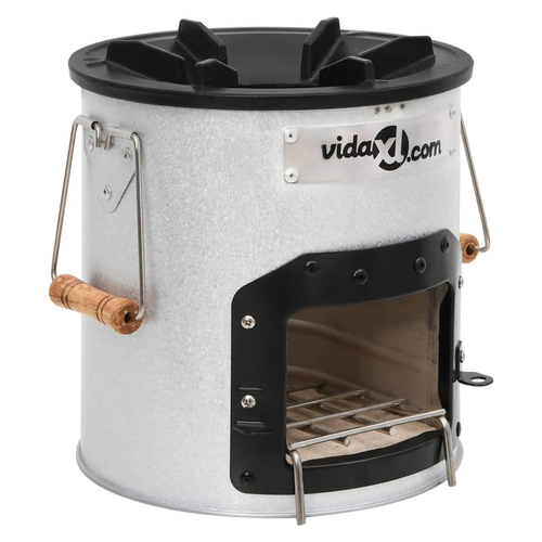 Camping Wood Stove Silver 45x25x26 cm Steel