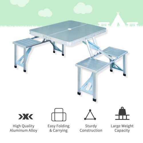 Portable Folding Trestle Camping Picnic Table