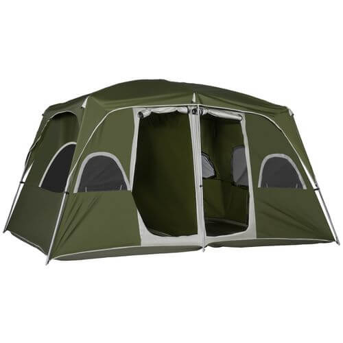 4-8 person camping tent green