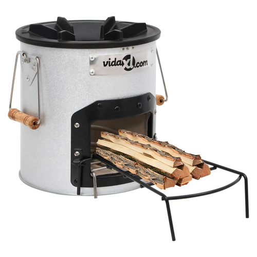 Camping Wood Stove Silver 45x25x26 cm Steel