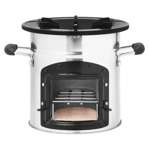 Camping Wood Stove Silver 45.5x33x25.5 cm Stainless Steel