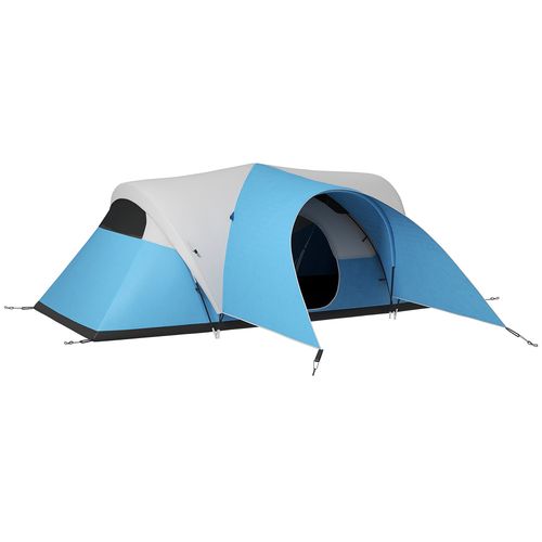 5-6 Man Waterproof Camping Tent with Porch & Sewn Blue 3000mm