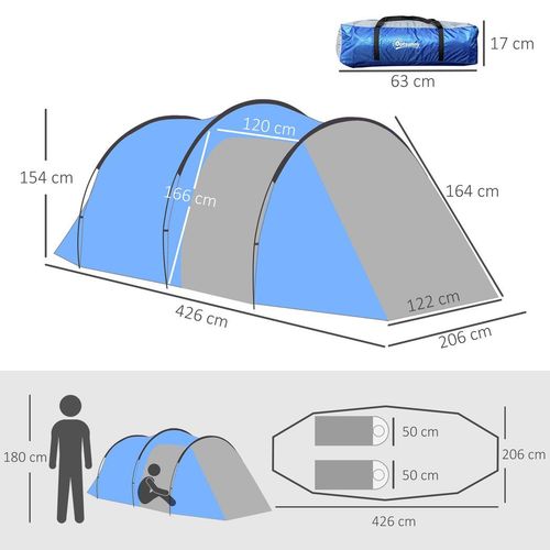 3 Man 2 Room Tent With Living Area