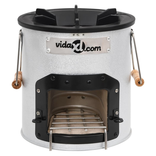 Camping Wood Stove Silver 45x25x26 cm Steel