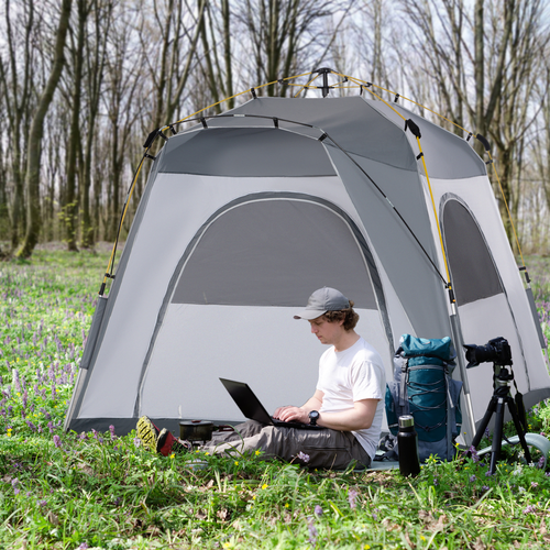 2-4 Man Pop-Up Tent Automatic Camping Family Backpacking Outdoor Shelter Hiking Festival