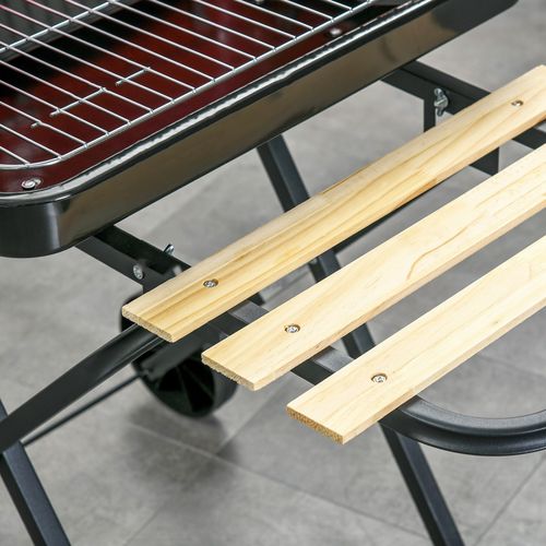 Foldable Charcoal Barbecue Grill with Wheels