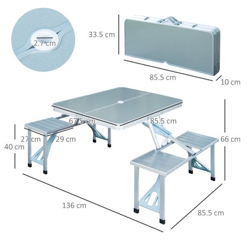 Portable Folding Trestle Camping Picnic Table