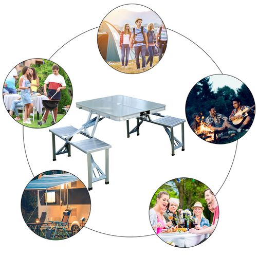 Portable Folding Trestle Camping Picnic Table