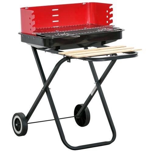 Foldable Charcoal Barbecue Grill with Wheels