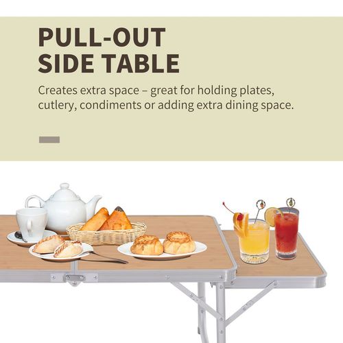 Folding Table Camping with side desk
