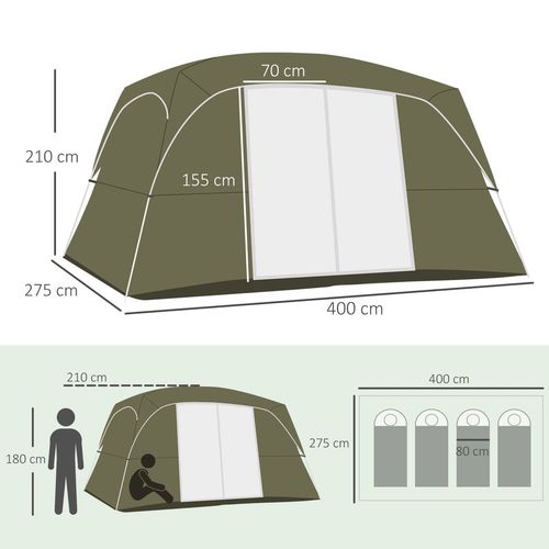 4-8 Person 2 Room Camping Family Tent