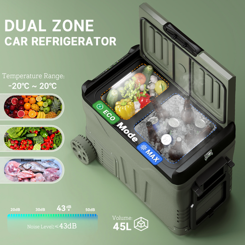 45L Fridge Car Refrigerator 12V Portable Freezer Cooler Camping Travel Campervan
