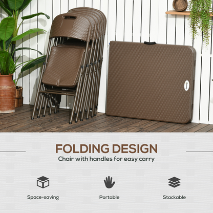 Seven-piece Garden Dining Set Resin Rattan Dining Set Foldable Table Chairs