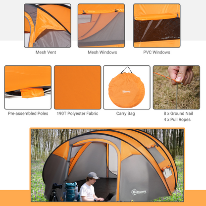 2 Man Camping  Dome Pop-up Tent
