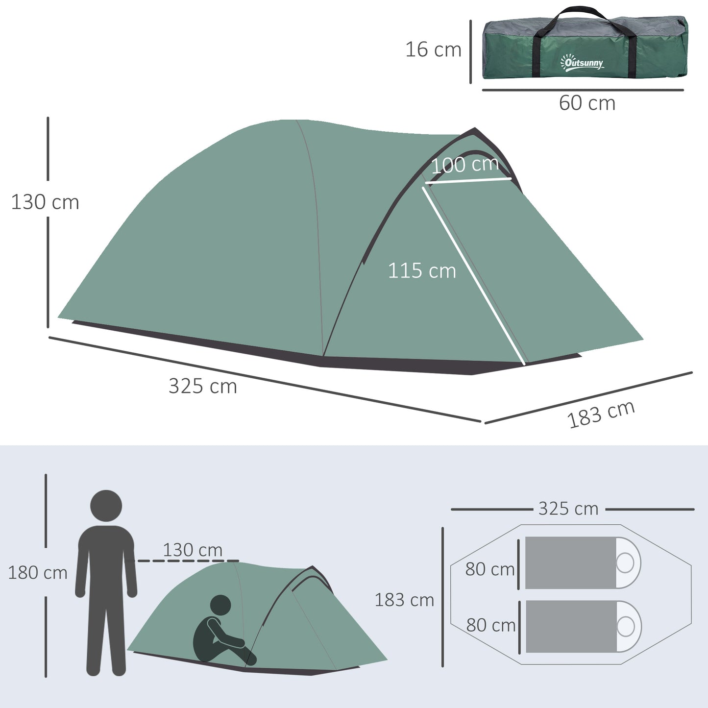 2-3 Man Compact Camping Tent