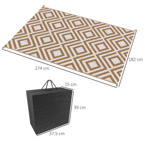 Reversible Outdoor Rug with Carry Bag for RV Camping Beach
