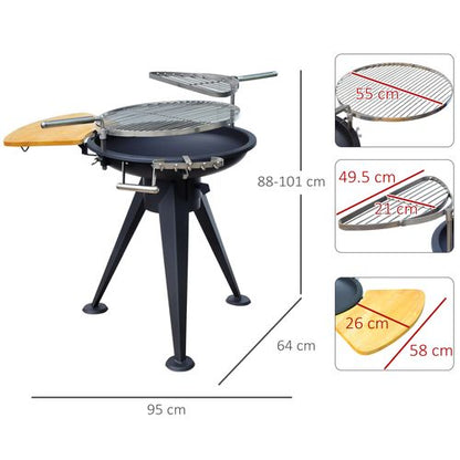 Round Fire Pit BBQ