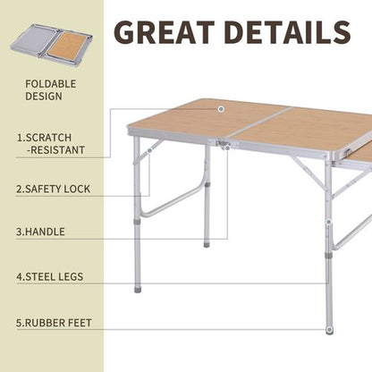 Folding Table Camping with side desk