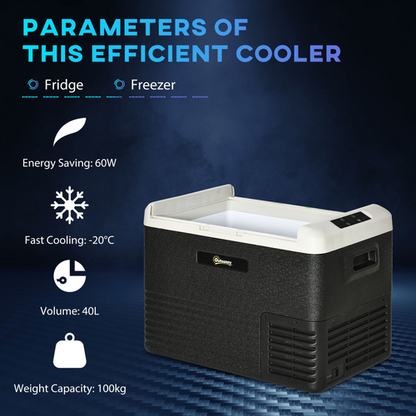 40L Fridge Car Refrigerator 12V Portable Freezer Cooler Camping Travel Campervan