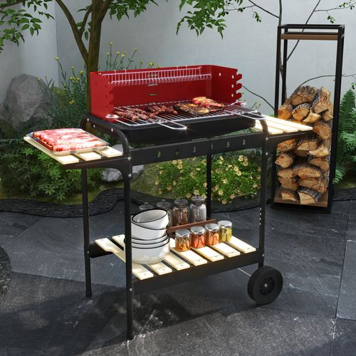 Charcoal BBQ Grill Trolley