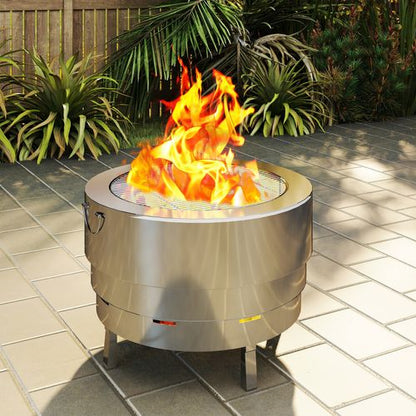 Round Fire Pit BBQ