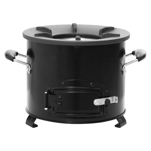 Camping Wood Stove Black 36x26x22.5 cm Metal