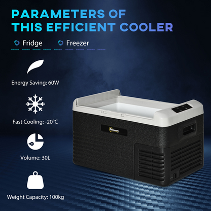 30L Fridge Car Refrigerator 12V Portable Freezer Cooler Camping Travel Campervan