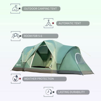 5-6 Man Family Camping Tent with Carry Bag