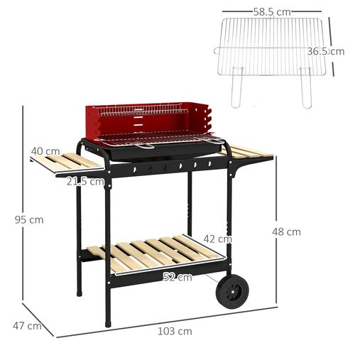 Charcoal BBQ Grill Trolley