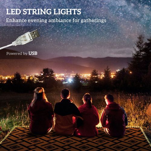 Waterproof Outdoor Rug with LED String Light