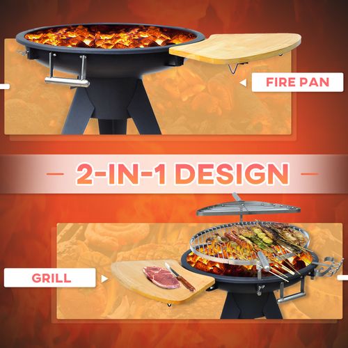 Round Fire Pit BBQ