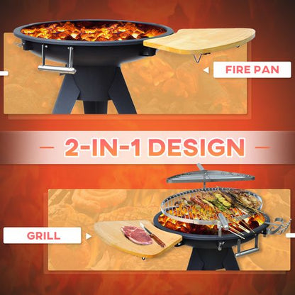 Round Fire Pit BBQ