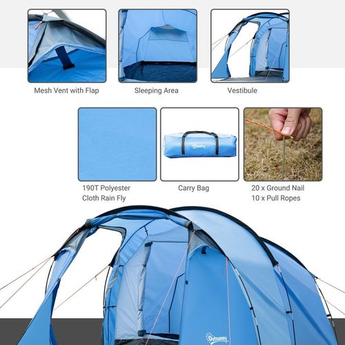 3 Man 2 Room Tent With Living Area