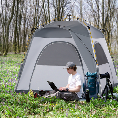2-4 Man Pop-Up Tent Automatic Camping Family Backpacking Outdoor Shelter Hiking Festival