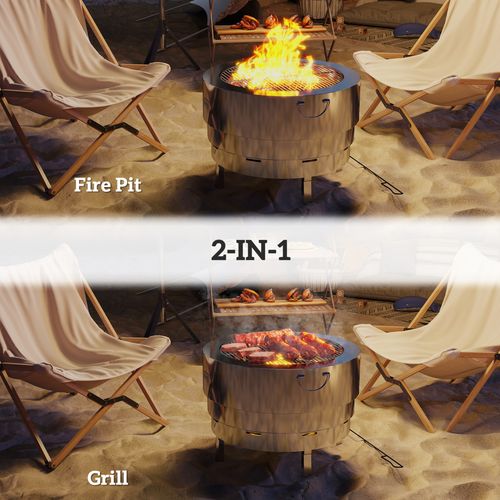 Round Fire Pit BBQ