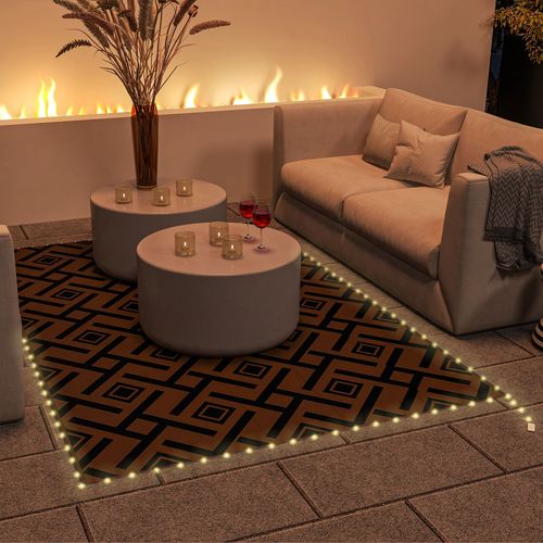 Waterproof Outdoor Rug with LED String Light