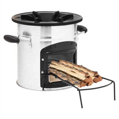 Camping Wood Stove Silver 45.5x33x25.5 cm Stainless Steel